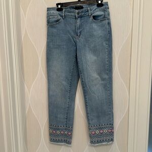 Charlie B size 10 crop Jean w embroidery.